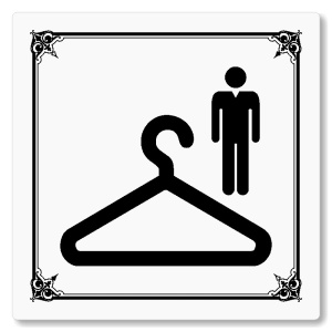 Šatna muži, 80x80mm, bílá, Nebraska